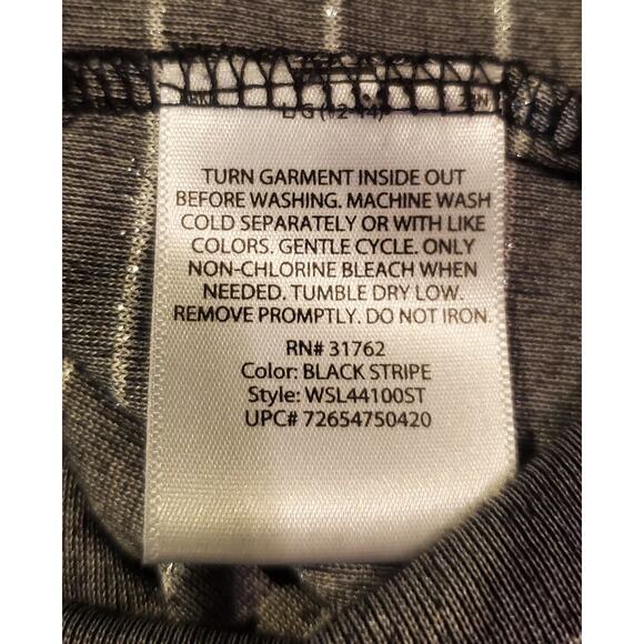 White Stag Velour Top Womens Sz L‎ Black Silver Metallic Long Sleeve - Picture 4 of 5